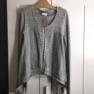 Free People Heather Gray Draped Cardigan